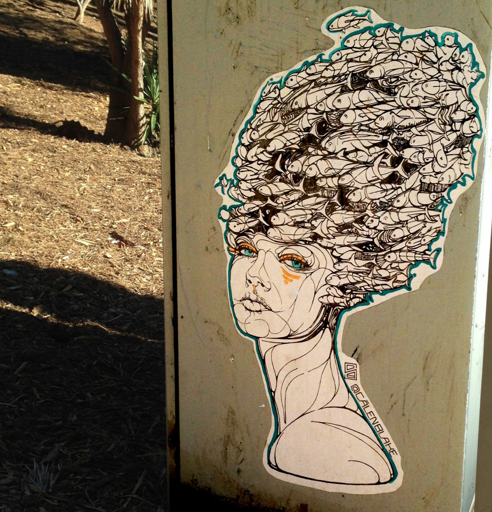 streetartcalenblakerunyonfishhead