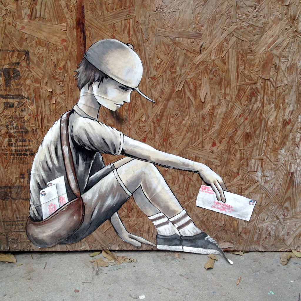 street art los angeles dtla bandit mail boy @banditstreetart