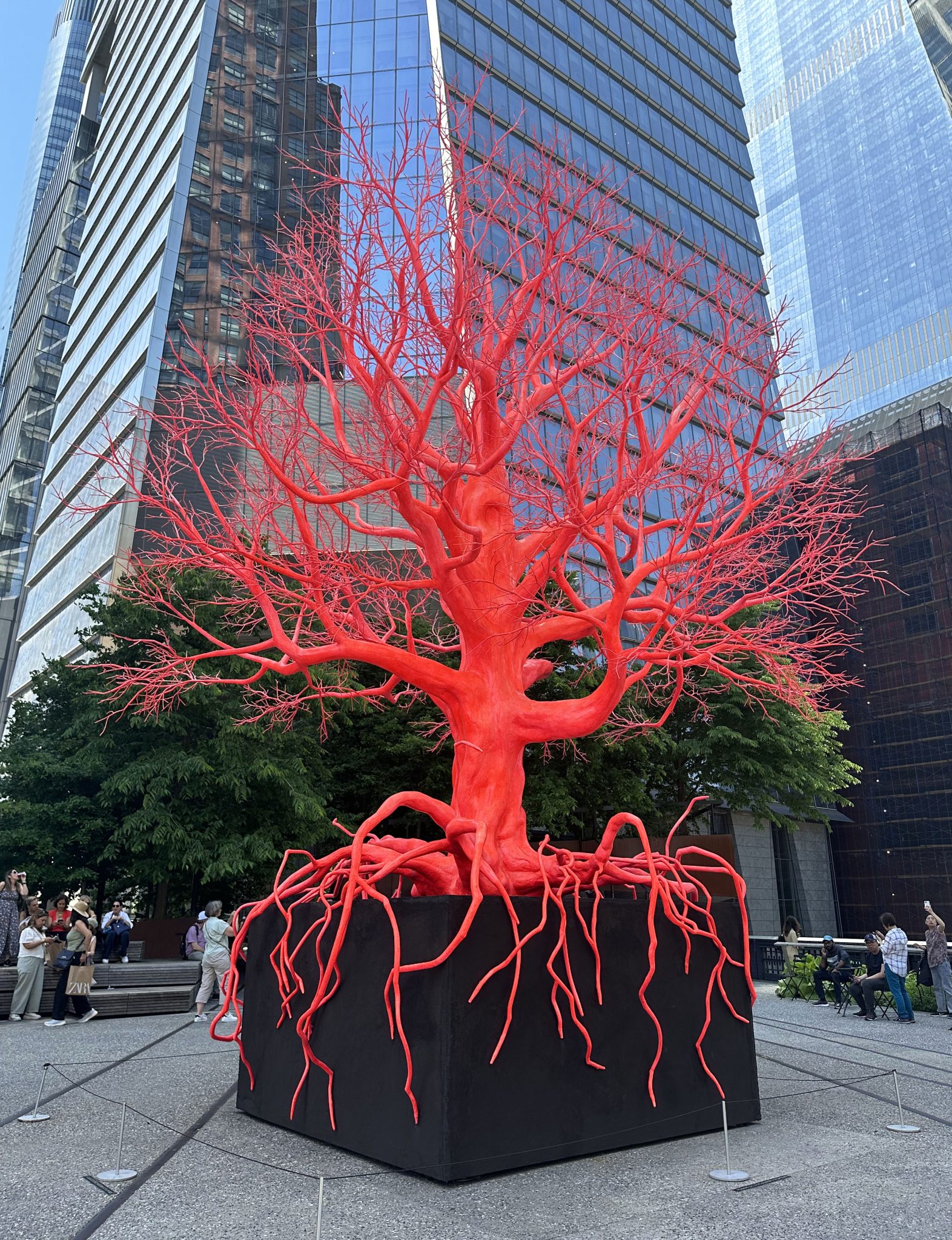 High Line Red Tree NYC Public Art- Pamela Rosenkranz-